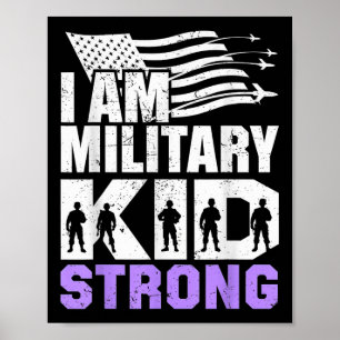 Poster Eu Sou Militar Crianças Roxas Fortes Crianças Mili