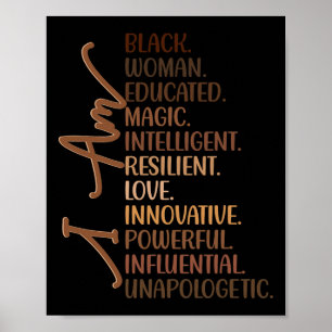 Poster Eu Sou Mulher Negra Educada Melanina História Negr