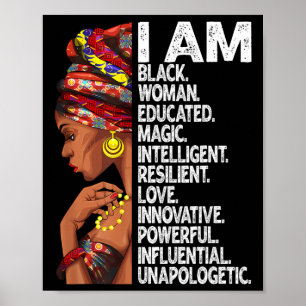 Poster Eu Sou Mulher Negra Educada Mês da História Negra