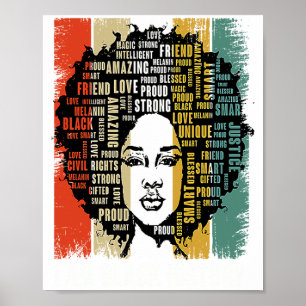 Poster Eu Sou Mulheres Meninas História Negra Mês da Hist