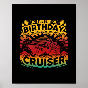 Poster Eu Sou o Barco do Aniversário Divertido Férias de 