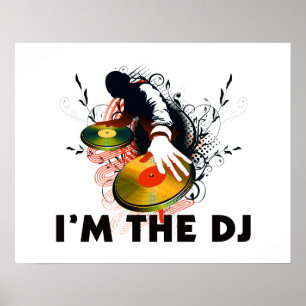 Póster Eu sou O DJ Rockin as plataformas giratórias