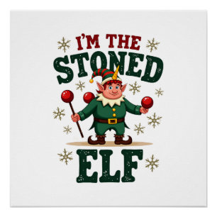 Póster Eu Sou O Elfo Chapado Natal Antigo Dabbing Unico