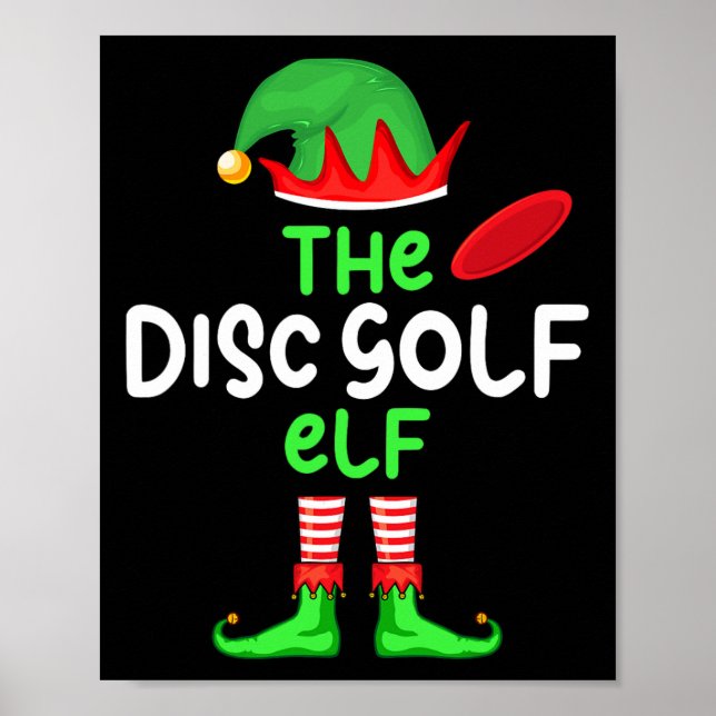 Poster Eu Sou O Elfo do Disc Golf Natal Família Combinand (Frente)