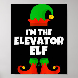 Poster Eu Sou O Elfo Do Elevador Família Pajama Natal Div