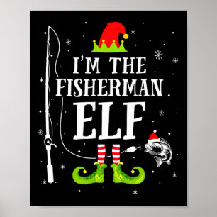 Poster Eu Sou O Elfo Pescador Combinando Piada De Pesca N