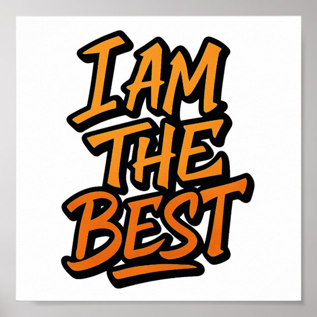 Poster EU SOU O MELHOR – Design de Grafite Motivacional e (Frente)