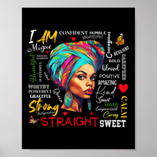 Poster Eu Sou o Mês da História Negra Mulher Garota Afro