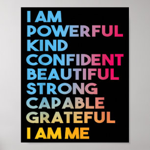 Poster Eu Sou Poderoso Confiante Belo Capa Forte