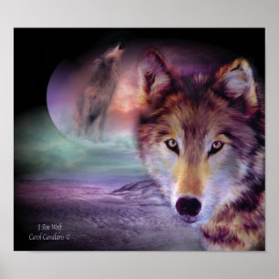 Poster Eu sou poster/impressão da arte do lobo
