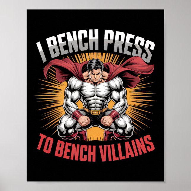 Poster Eu Sou Presente Em Bench Villains Anime Hero Gym M (Frente)