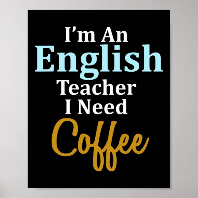 Poster Eu sou professor de inglês Eu preciso de uma escol (Frente)