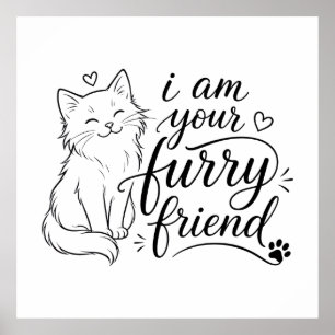 Poster Eu Sou Seu Amigo Peludo Design de Animal Fofo