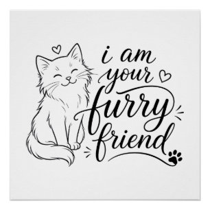 Póster Eu Sou Seu Amigo Peludo Design de Pet Fofo