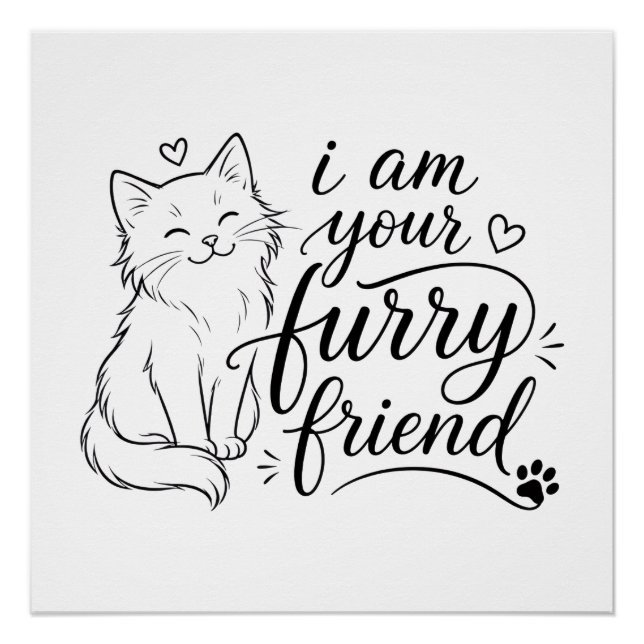 Póster Eu Sou Seu Amigo Peludo Design de Pet Fofo (Frente)