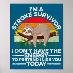 Poster Eu Sou Sobrevivente de AVC Retro Não Perca a Energ