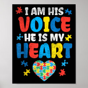 Poster Eu Sou Sua Voz Ele É Minha Consciência Do Autismo 