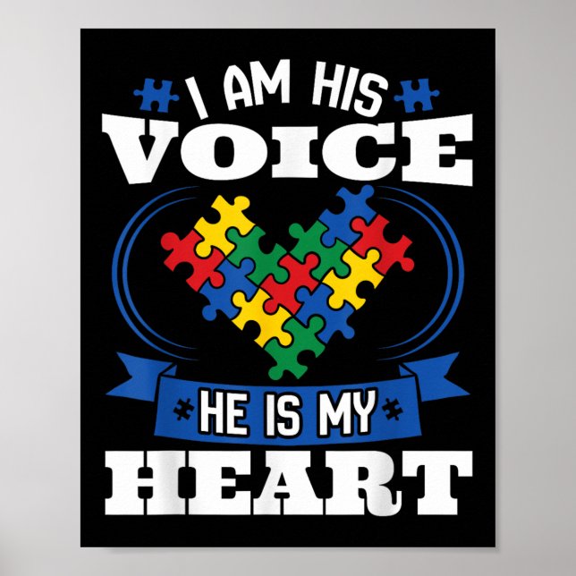 Poster Eu Sou Sua Voz Ele É Minha Consciência Do Autismo  (Frente)