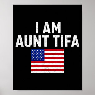Poster Eu Sou Tia Tifa Vintage EUA Bandeira Americana 