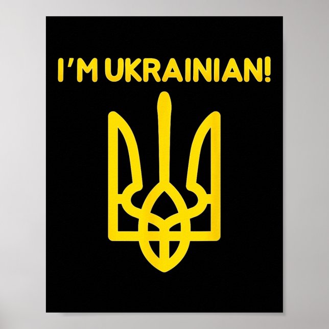 Poster Eu Sou Ucraniano Brasão De Armas Da Ucrânia Poder  (Frente)