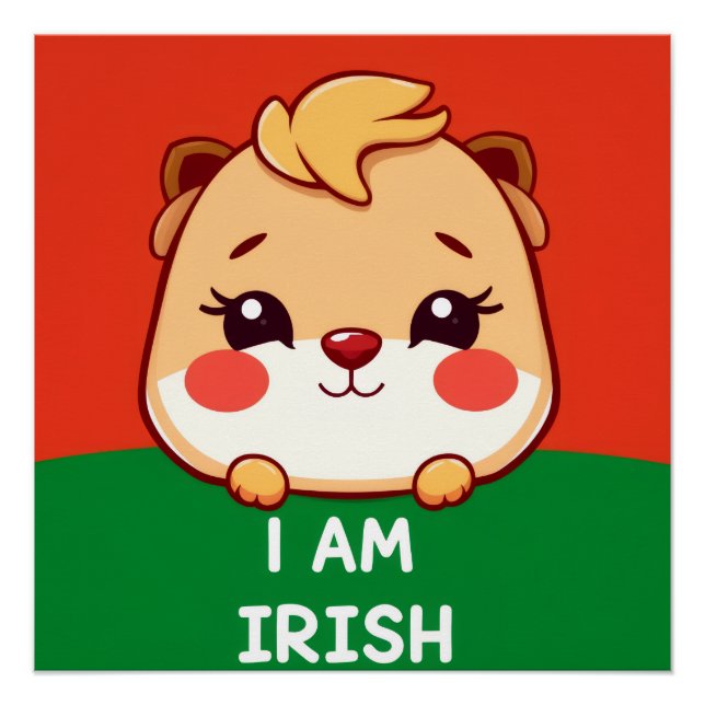 Póster Eu sou um animal irlandês fofo (Frente)