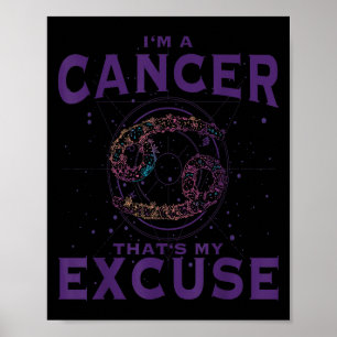 Poster Eu Sou Um Cancer De Sinal Zodíaco De Arte Gráfica 