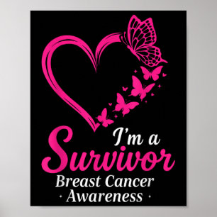 Poster Eu sou um Cancer Sobrevivente Sensibilização Mulhe