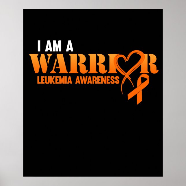 Poster Eu Sou Um Guerreiro Leucemia Consciência Laranja F (Frente)