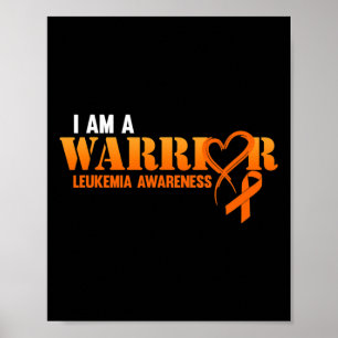 Poster Eu Sou Um Guerreiro Leucemia Consciência Laranja F