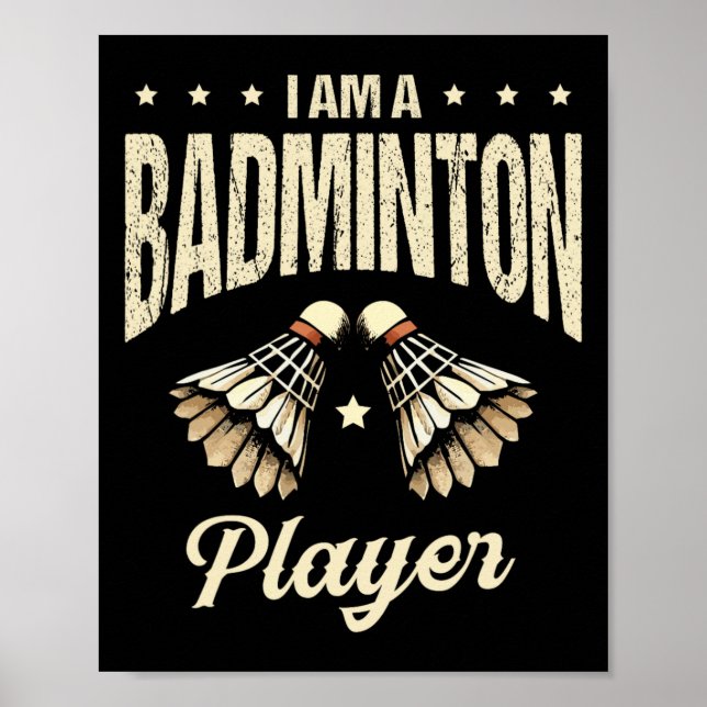 Poster Eu Sou Um Jogador De Badminton O Shuttle 1 (Frente)