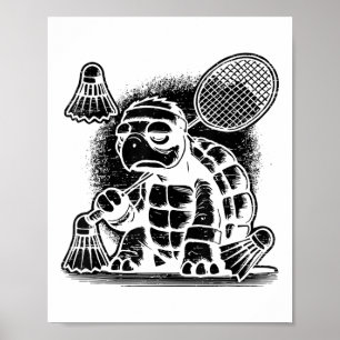 Poster Eu Sou Um Jogador De Badminton Raquete Volante