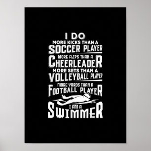 Poster Eu Sou Um Nadador Engraçado Piscina Nadadora Pres