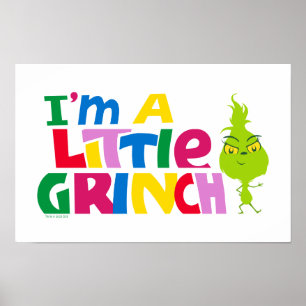 Poster Eu sou um pequeno Grinch gráfico colorido