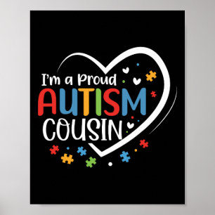 Poster Eu sou um primo orgulhoso Amar Autismo do Coração
