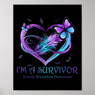 Poster Eu sou um Sobrevivente Borboleta Prevenção ao Suic
