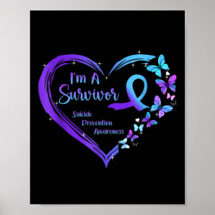 Poster Eu sou um Sobrevivente Borboleta Prevenção ao Suic