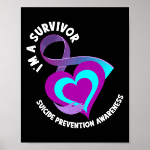Poster Eu sou um sobrevivente que apoia a prevenção do su