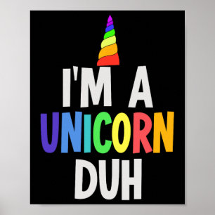 Poster Eu sou uma fantasia de Halloween do Unicórnio Duh