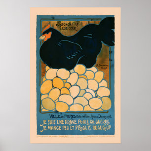 Poster Eu sou uma Galinha de Guerra! Estilo Vintage Franc