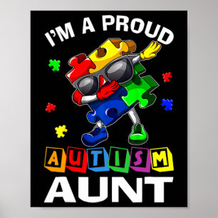 Poster Eu sou uma tia autista orgulhosa Tia Autismo Sensi