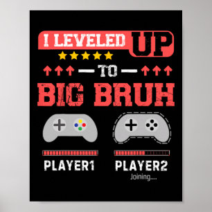 Poster Eu Subi de Nível Para Grande Irmão Gamer Divertido