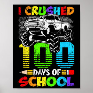 Poster Eu Superei 100 Dias De Escola Meninos Crianças 100