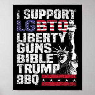 Poster Eu Suporto O Churrasco De Trump De Bíblias Lgbtq L