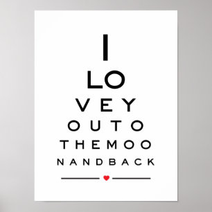 Poster Eu te amo à lua e à carta de olho traseira