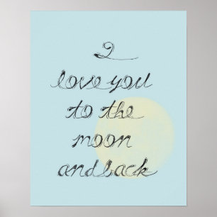 Póster Eu te amo à lua e à parte traseira