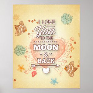 Poster Eu te amo à lua e à parte traseira