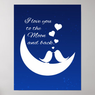 Póster Eu te amo à lua e à parte traseira