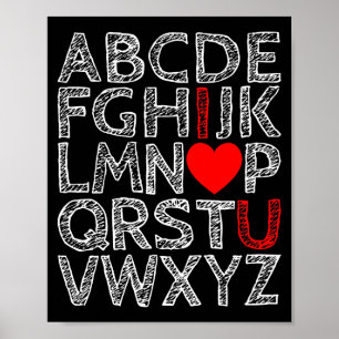 Poster Eu Te Amo Alphabets Chalk Texturizado