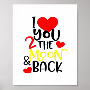 Poster Eu Te Amo Até a Lua e de Volta Arte de Amor Atempo