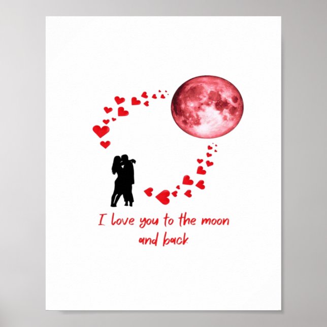 Poster Eu Te Amo Até a Lua e de Volta Citação Clássica de (Frente)